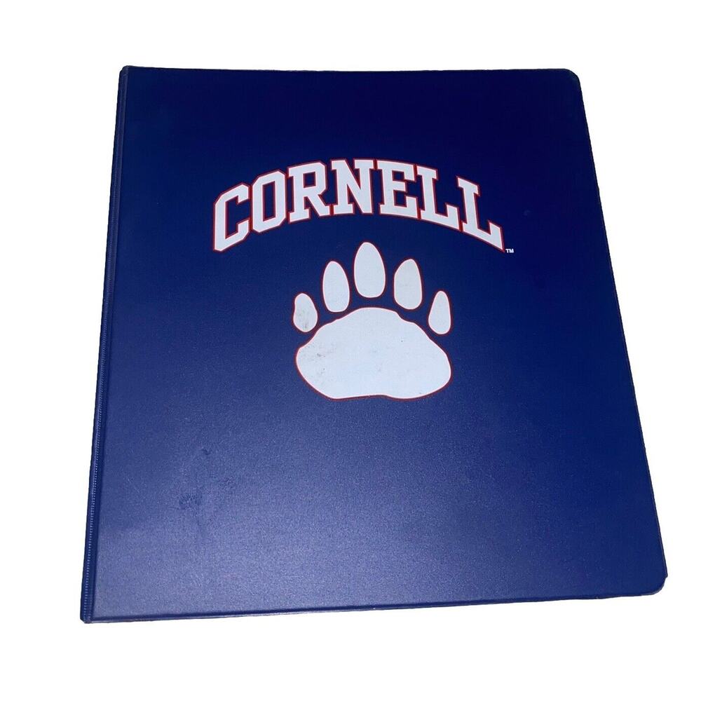 Vintage Cornell‎ University Three Ring Hard Binder 1in New York Education Paw